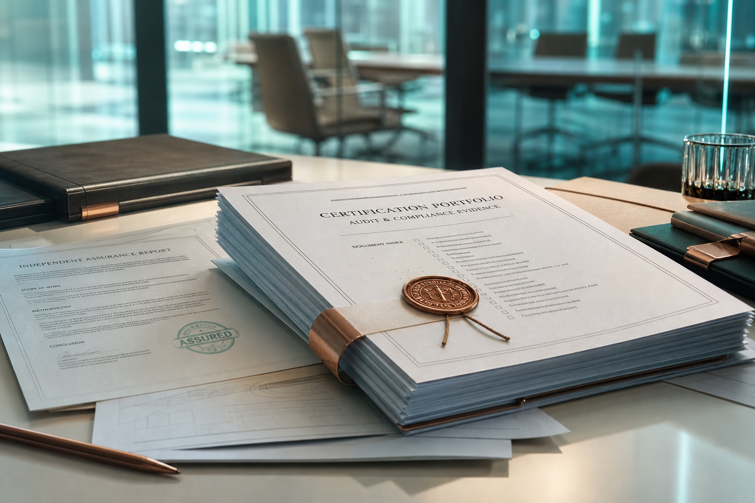 Certification portfolio and stamped compliance reports